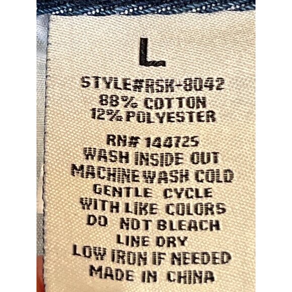 American Bazi Los Angeles Womens Distressed Denim Skirt Size L With Front Zipper - Picture 13 of 13